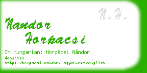 nandor horpacsi business card