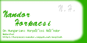 nandor horpacsi business card